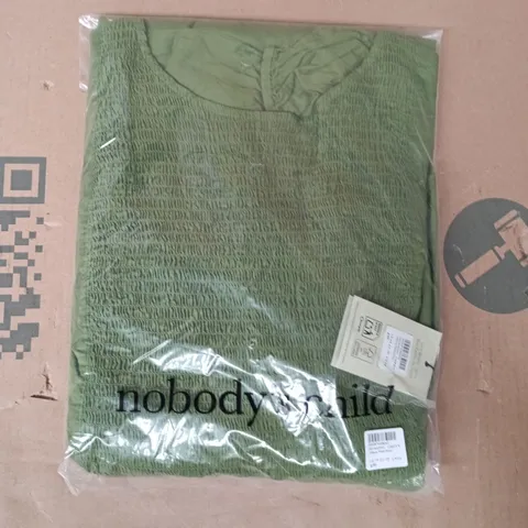 BAGGED NOBODY'S CHILD ALLISON MIDI DRESS IN GREEN SIZE UK 10