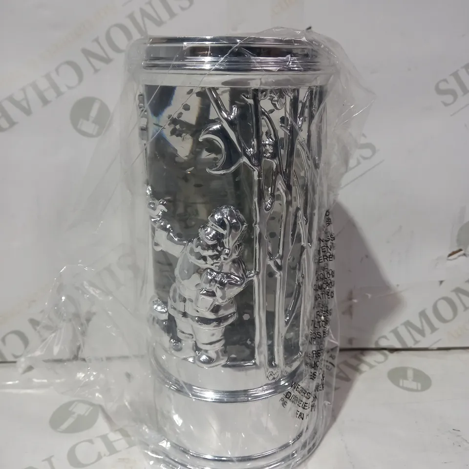 HOME REFLECTIONS PRELIT SWIRLING GLITTER SCENIC PILLAR - SILVER