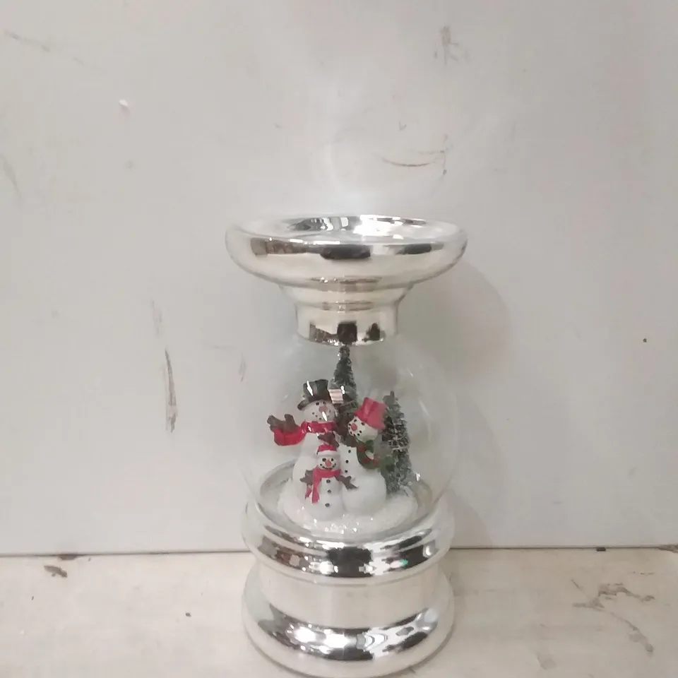 SANTA EXPRESS PRE-LIT SCENIC SNOWY CANDLE HOLDER - SNOWMAN