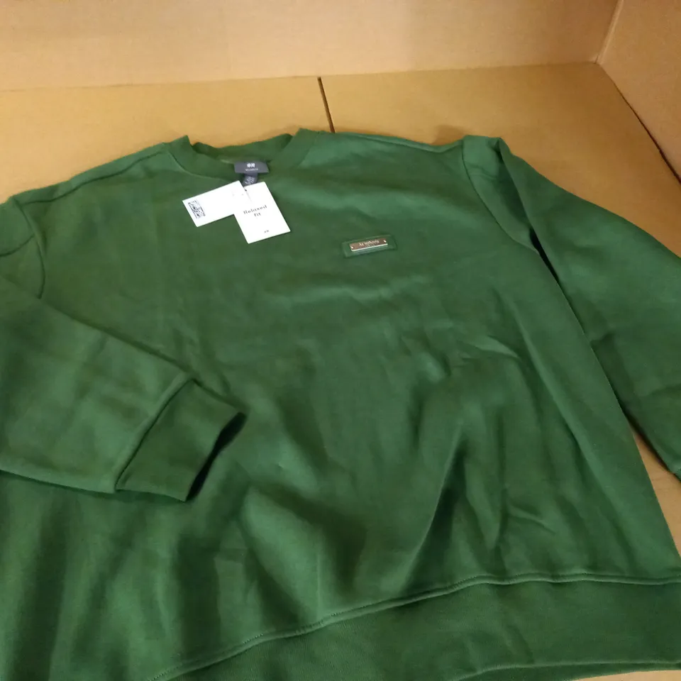 H&M RELAXED FIT GREEN JUMPER - XL