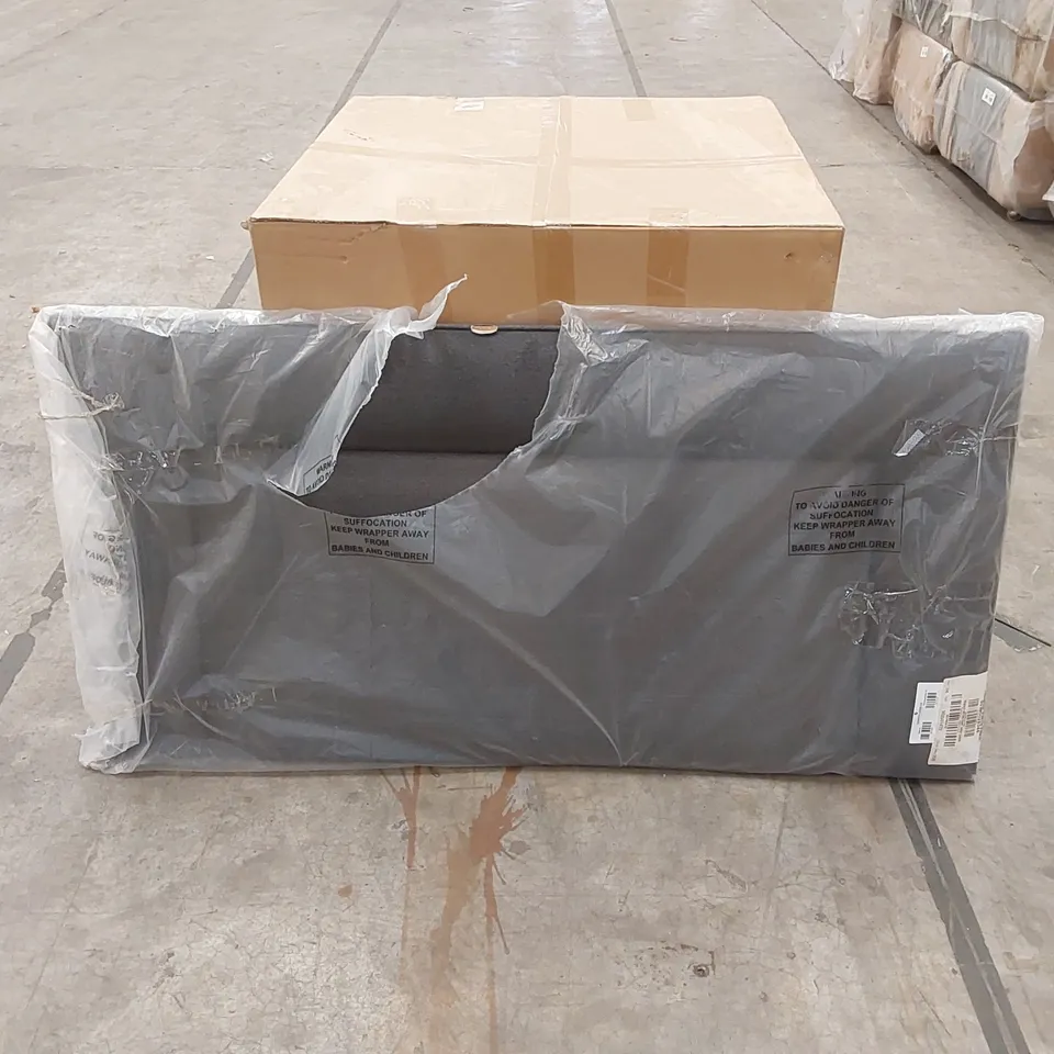 BAGGED DESIGNER 135cm DOUBLE SIZE ORLEANS FABRIC HEADBOARD - DORSET CARBON GREY