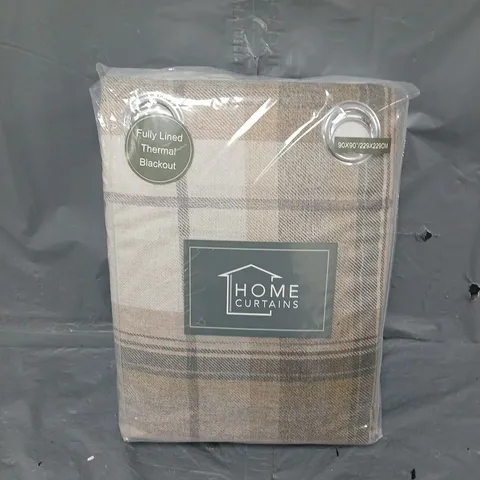 HOME CURTAINS WARRINGTON BLACKOUT LINED CURTAINS GREY 90X90"