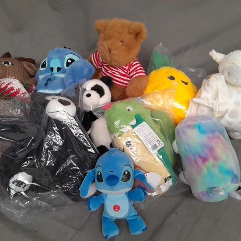 LOT OF 10 ASSORTED PLUSHIES TO INCLUDE HUG N SNUGS AND HEY