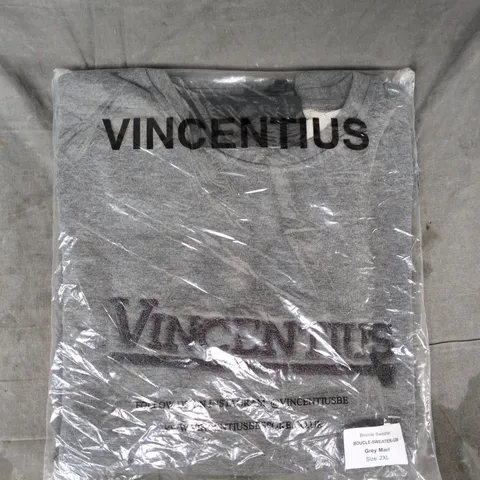 BAGGED VINCENTIUS BOUCLE SWEATER IN GREY SIZE 2XL