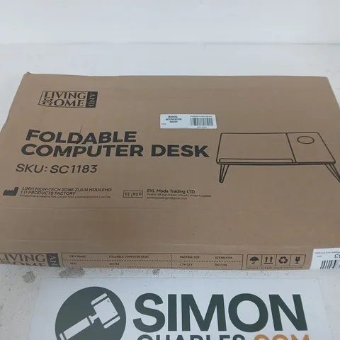 LIVING HOME FOLDABLE COMPUTER DESK - BOXED