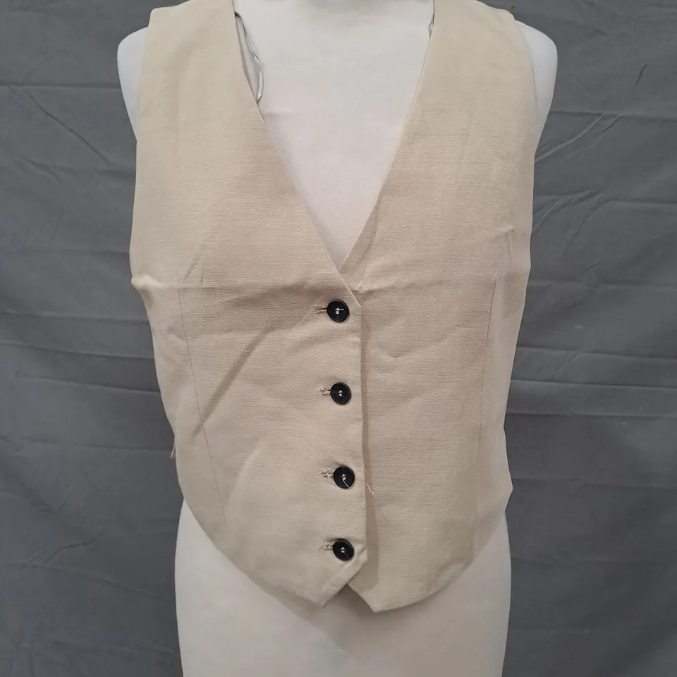 ZARA WAISTCOAT IN BEIGE SIZE SMALL