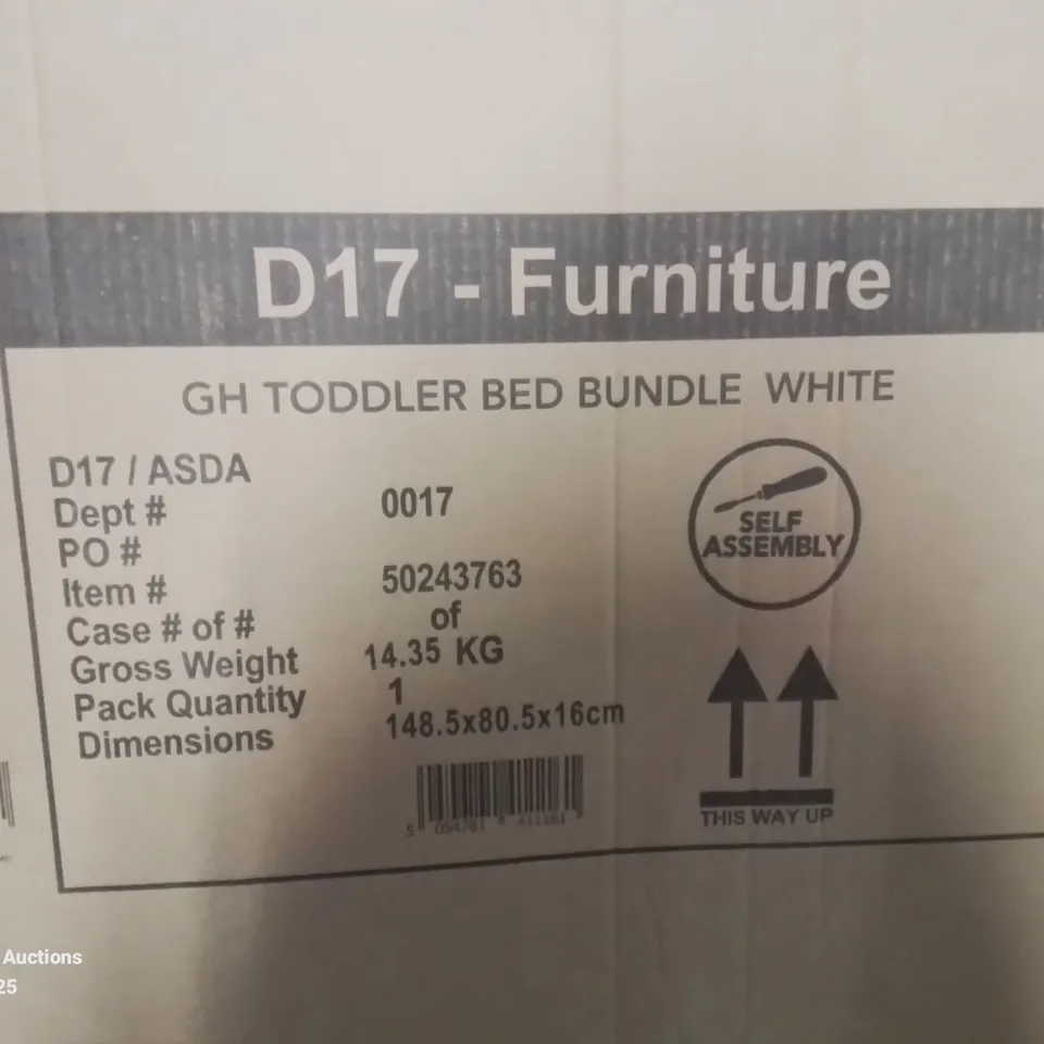 BOXED TODDLER BED SET IN WHITE