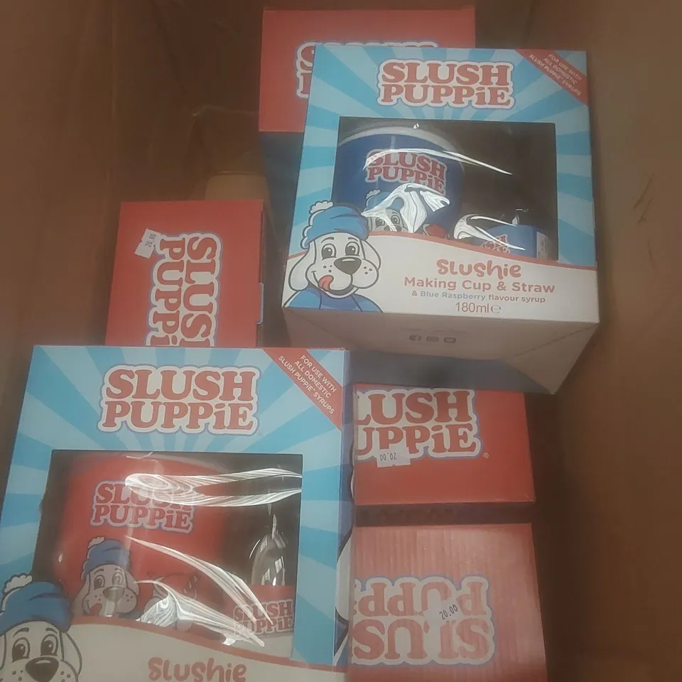 SET OF 8 SLUSH PUPPIE MAKER CUP AND SYRUP SETS - FLAVOURS MAY VARY // BEST BEFORE: 09/2025