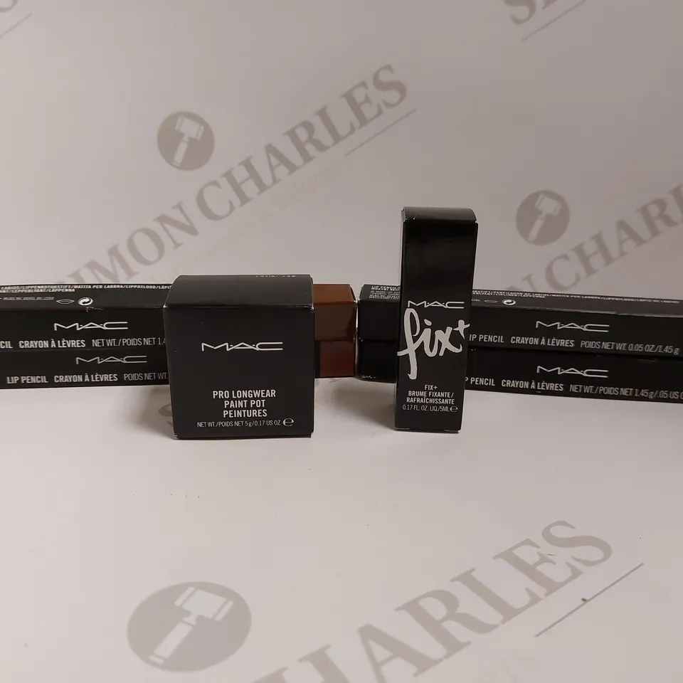 BOX OF APPROX 5 M.A.C ITEMS TO INCLUDE PRO LONGWEAR, FIX+ AND LIP PENCIL