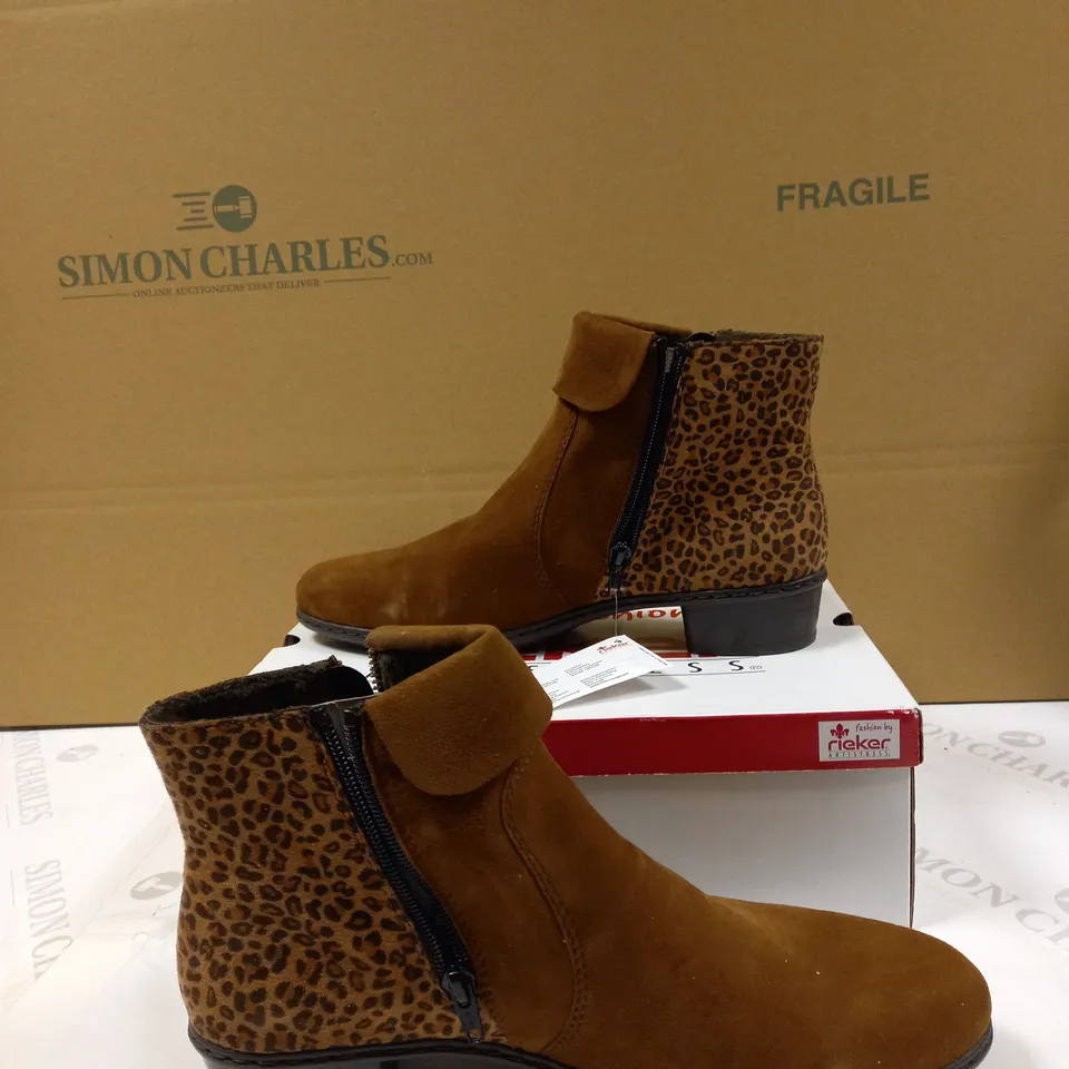 RIEKER CUFF ANKLE BOOT - TAN - SIZE 7.5