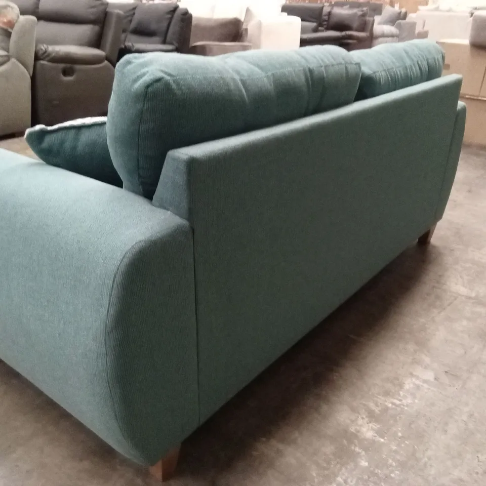 PRENT FABRIC 3 SEATER SOFA - TEAL RRP £829