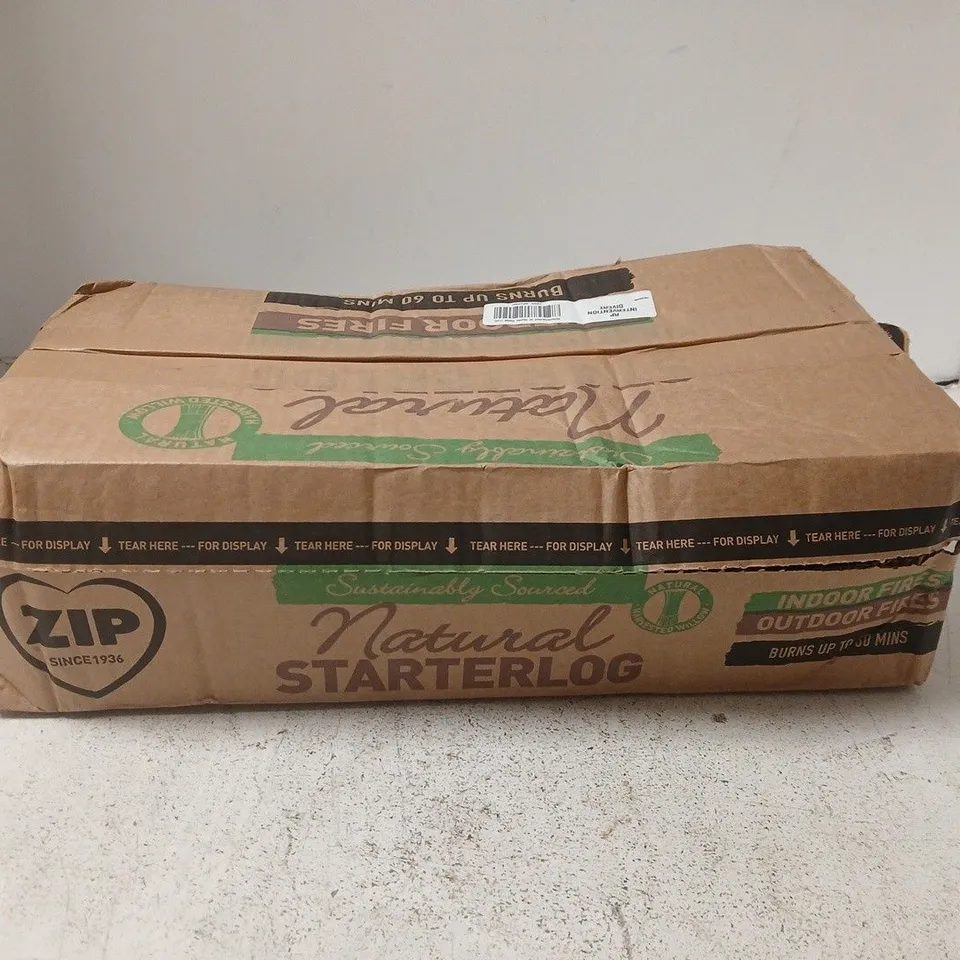 BOX OF APPROXIMATELY 16 X NATURAL STARTER LOG FOR INDOOR / OUTDOOR FIRES