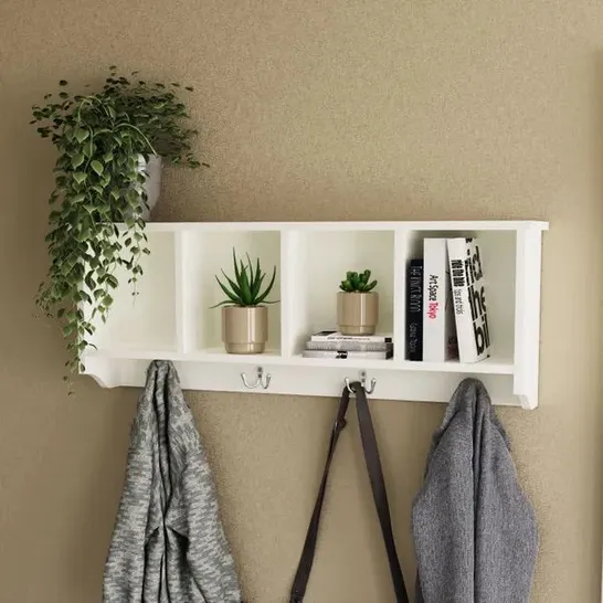 Lot 778: BOXED GFW KEMPTON WHITE WALL MOUNTED STORAGE SHELVES (1 BOX ...