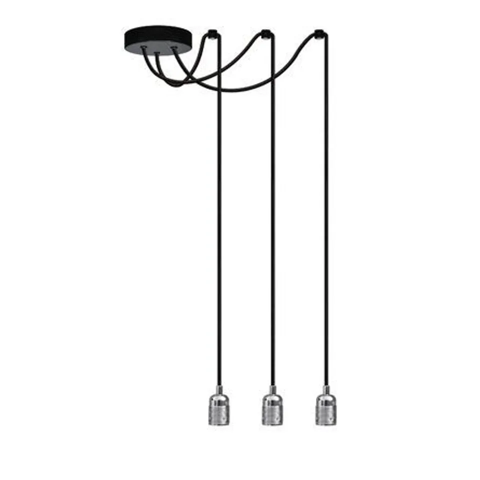 BOXED RONA 3 LIGHT BULB PENDANT - NICKEL FINISH 