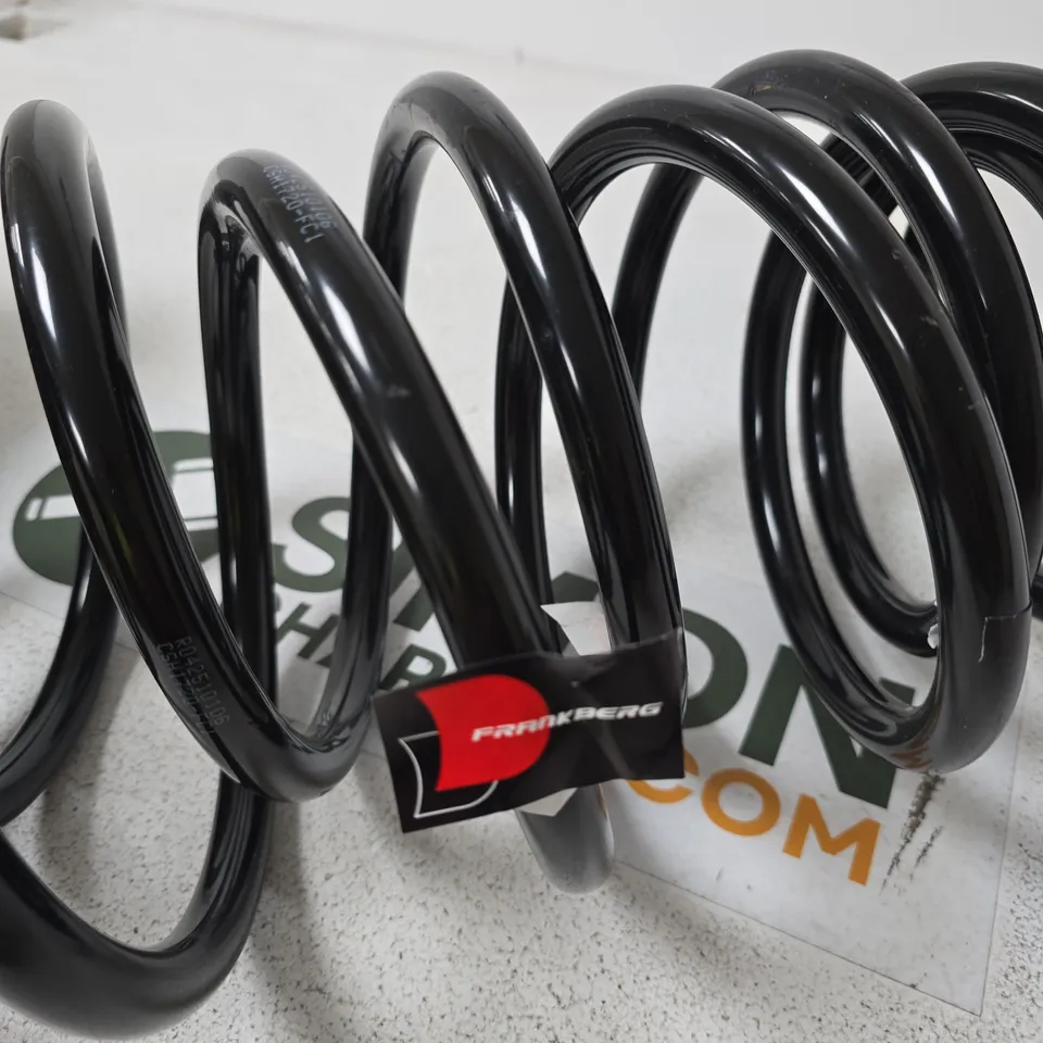 2X FRANK BERG BLACK METAL VEHICLE SUSPENSION COIL SPRING.
