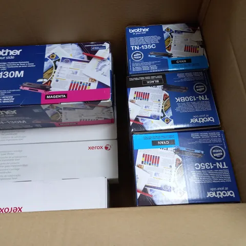 LOT OF 16 ASSORTED PRINTER CARTRIDGES TO INCLUDE BROTHER, XEROX AND KATUN