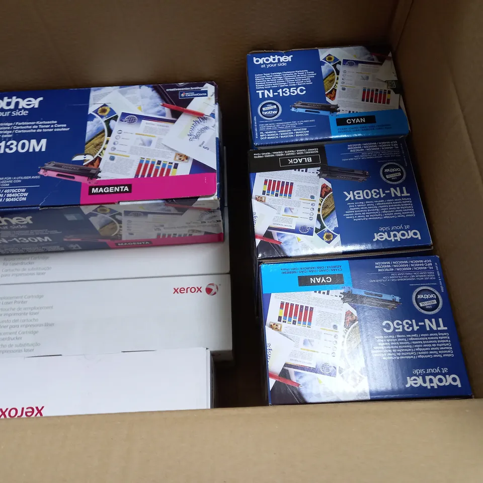LOT OF 16 ASSORTED PRINTER CARTRIDGES TO INCLUDE BROTHER, XEROX AND KATUN