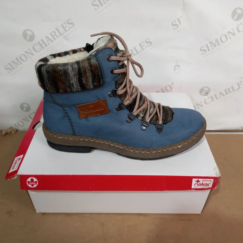 BOXED PAIR OF RIEKER BOOTS - SIZE 40