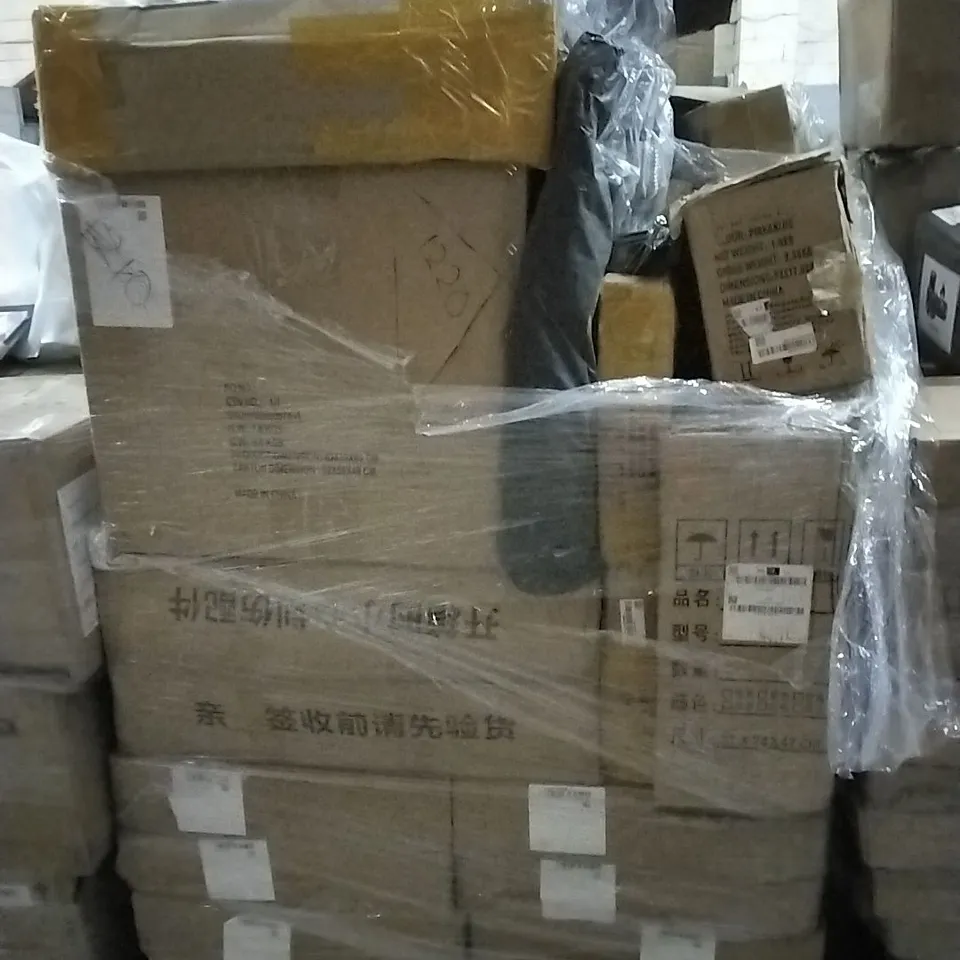PALLET OF HOUSEHOLD ITEMS TO INCLUDE BIKE, TABLET CASES, UNIVERSAL STAINLESS STEEL DOUBLE BRAIDED EXHAUST FLEX PIPE, INFLATABLE BASKETBALL-FOOTBALL  AND OTHER ASSORTED ITEMS...