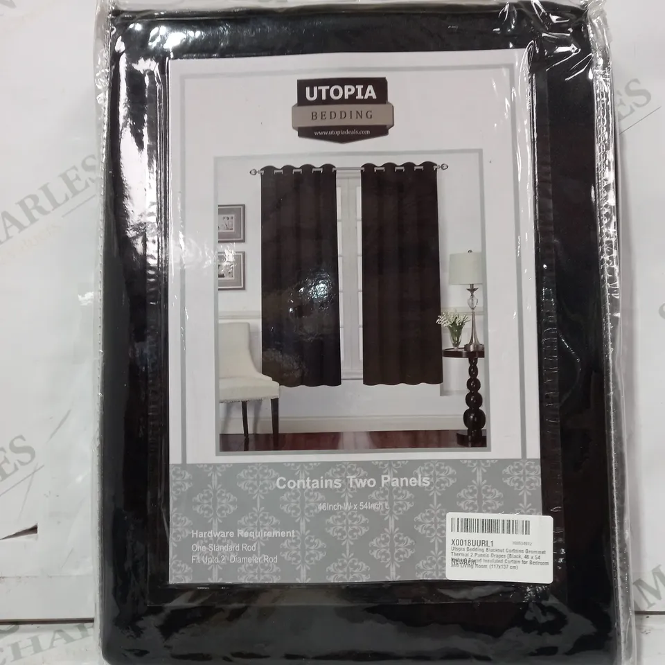 UTOPIA BEDDING BLACKOUT CURTAINS IN BLACK