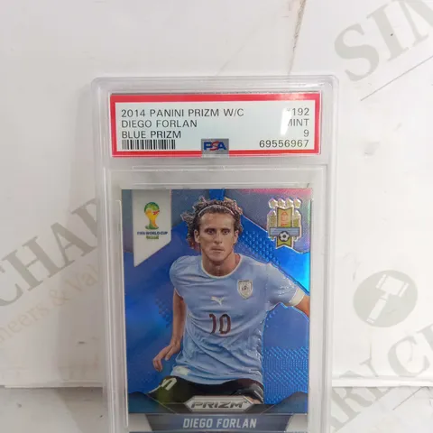 PSA 2014 PANINI PRIZM W/C DIEGO FORLAN BLUE PRIZM