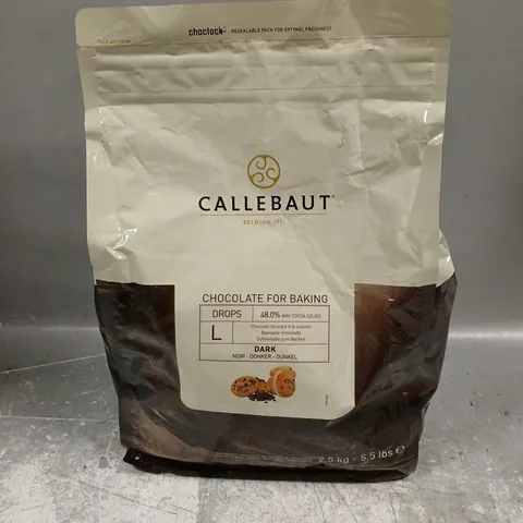 SEALED CALLEBAUT DARK CHOCOLATE DROPS FOR BAKING 2.5KG