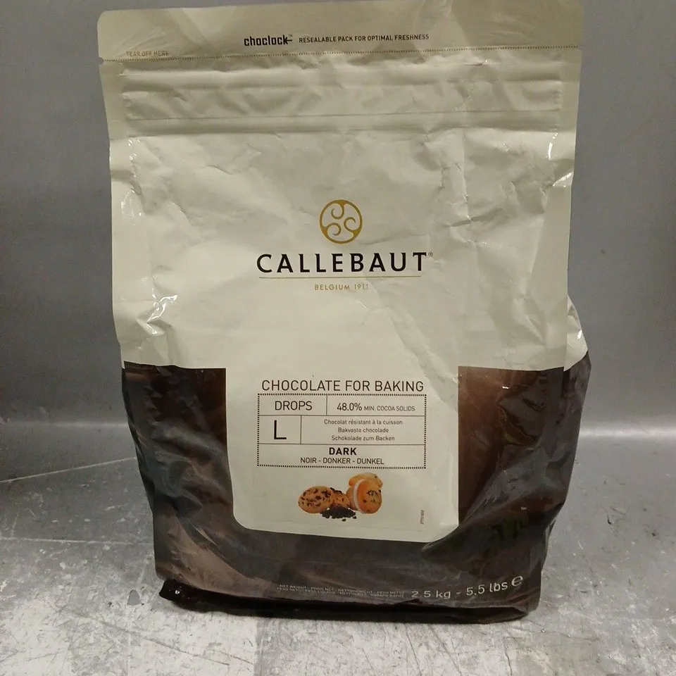SEALED CALLEBAUT DARK CHOCOLATE DROPS FOR BAKING 2.5KG