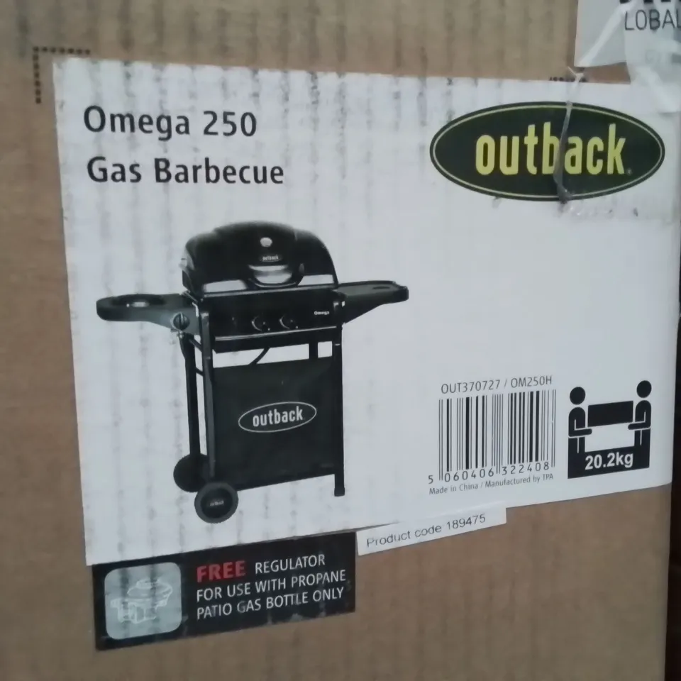 BOXED OUTBACK OMEGA 250 GAS BARBECUE