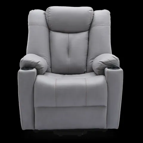 BOXED DESIGNER AFTON RISE FABRIC RECLINER CHAIR IN GREY (2 BOXES)