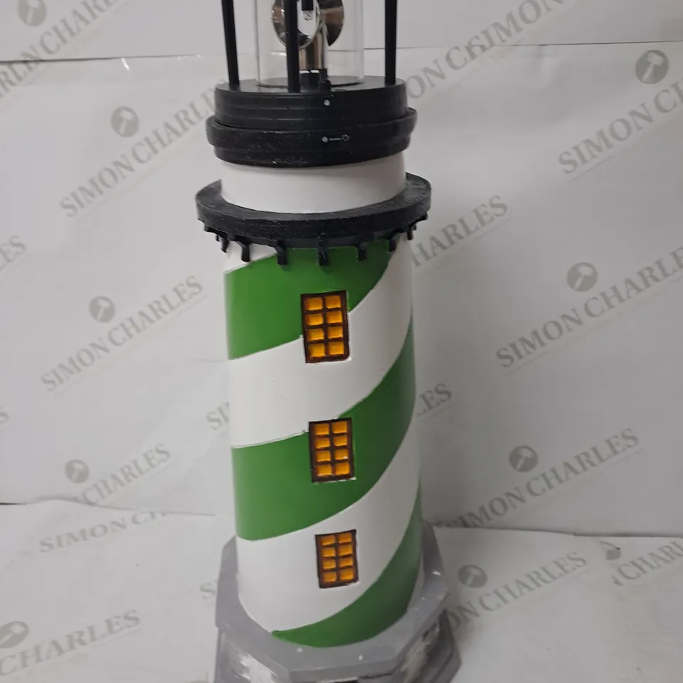 GARDEN REFLECTIONS SOLAR LED LIGHTHOUSE 50CM - GREEN
