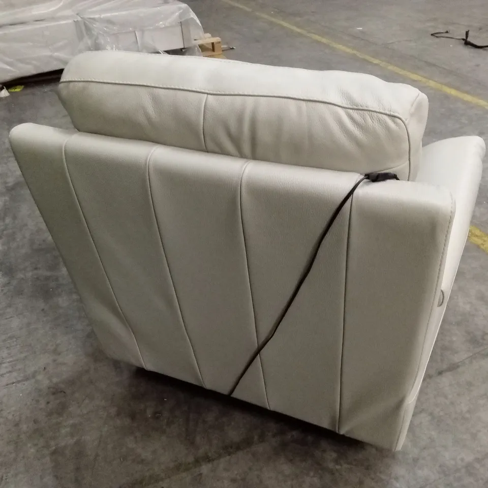 QUALITY DESIGNER ITALIAN MADE ELECTRIC RECLINER LEATHER ARMCHAIR - SAND