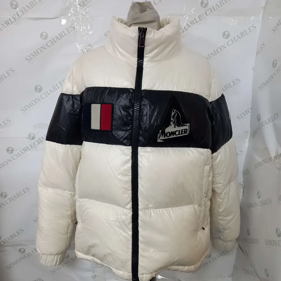 MONCLER EXCLUSIVE LUISANIVAROMA FRENCH PUFFER JACKET IN CREAM - SIZE 2
