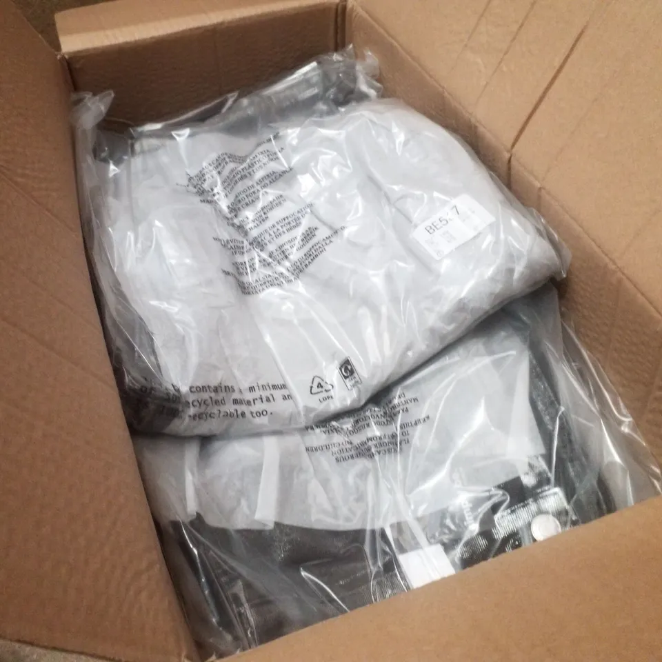 BOX CONTAINING APPROXIMATELY 13 BRAND NEW SIMPLY BE SILVER METALLIC COATED WIDE LEG JEANS - SIZE 18R