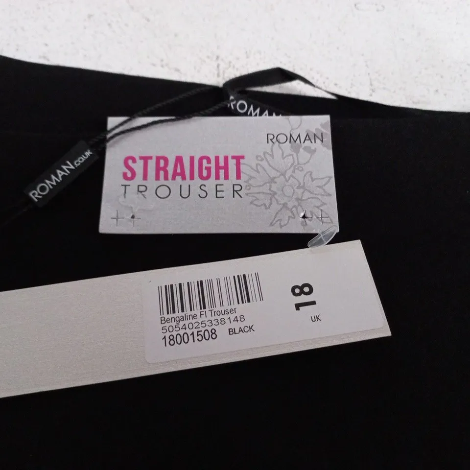 ROMAN STRAIGHT BENGALINE FI TROUSERS IN BLACK - UK 18