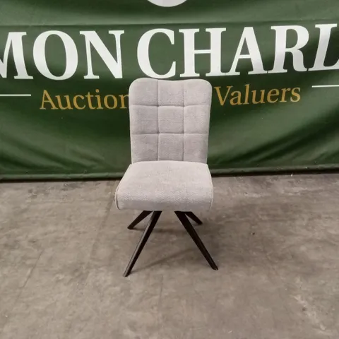 QUALITY DESIGNER FABRIC UPHOLSTERED SWIVEL DINING CHAIR