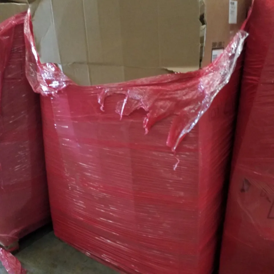 PALLET CONTAINING ASSORTED PRODUCTS INCLUDING DUAL ZONE AIR FRYER, ACRYLIC BATHROOM SHELVES, FOLDING CAMPING TABLE, PLEATED FABRIC BLIND & BADMINTON RACKETS