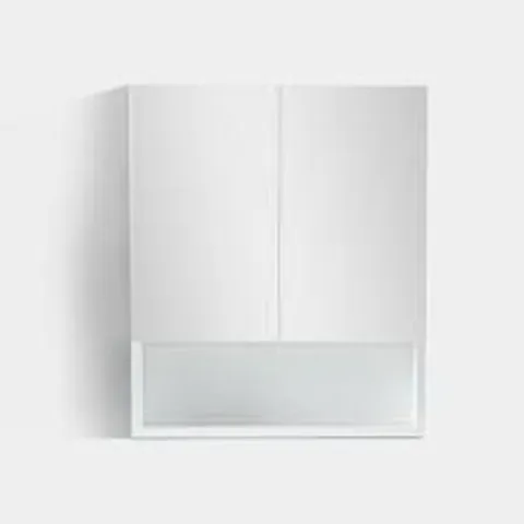 BOXED WHITE CABINET WITH MIRROR (1 BOX)