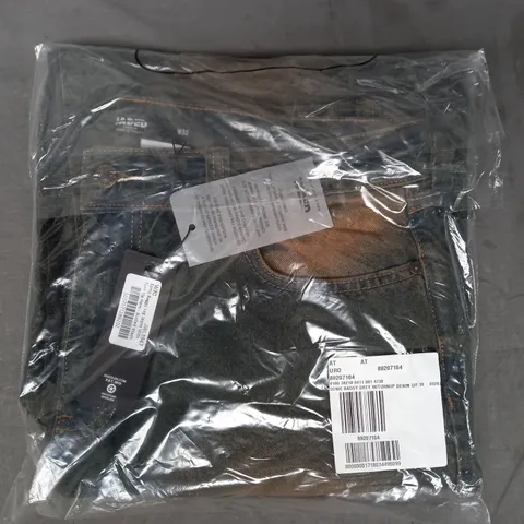 JADED SONIC BAGGY LEG JEANS WITH TURN UP HEM IN BUSTED WASH SIZE 30