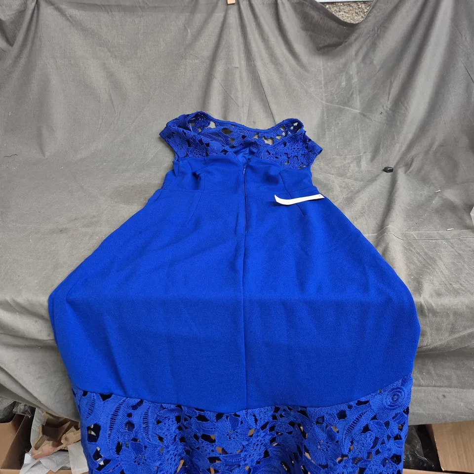 LIPSY NEXT BLUE LACE-DETAIL FORMAL DRESS, UK 6 (EU 34, US 2) – WOMEN'S EVENING GOWN