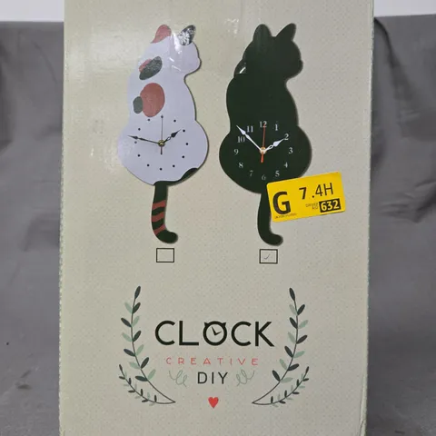 BOXED UNBRANDED CREATIVE DIY CAT CLOCK