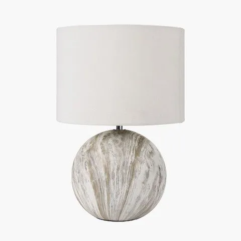 BOXED VIEJO GREY STONE EFFECT CERAMIC TABLE LAMP