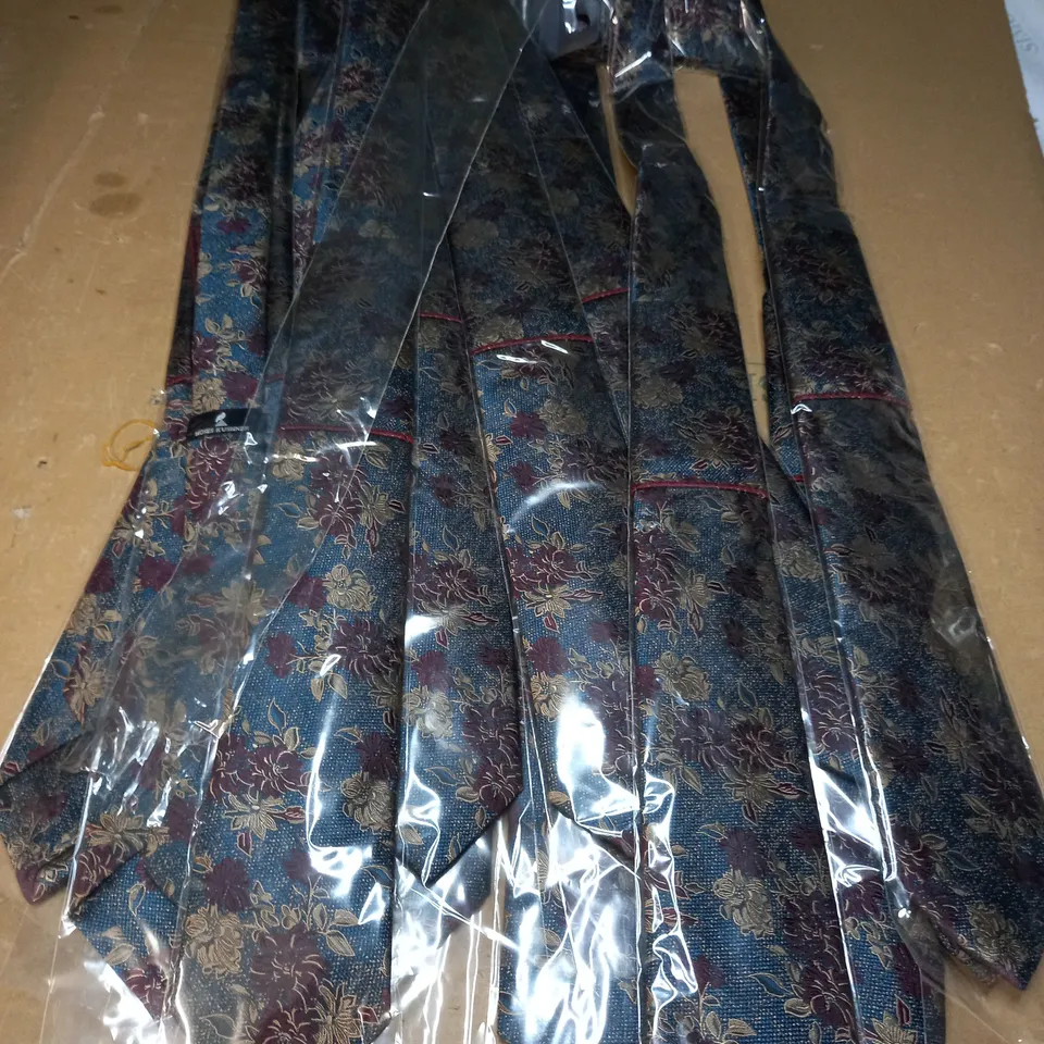 MOSES KUSHNER LOT OF 13 DARK SEA BLUE WITH PURPLE FLOWERS TIES