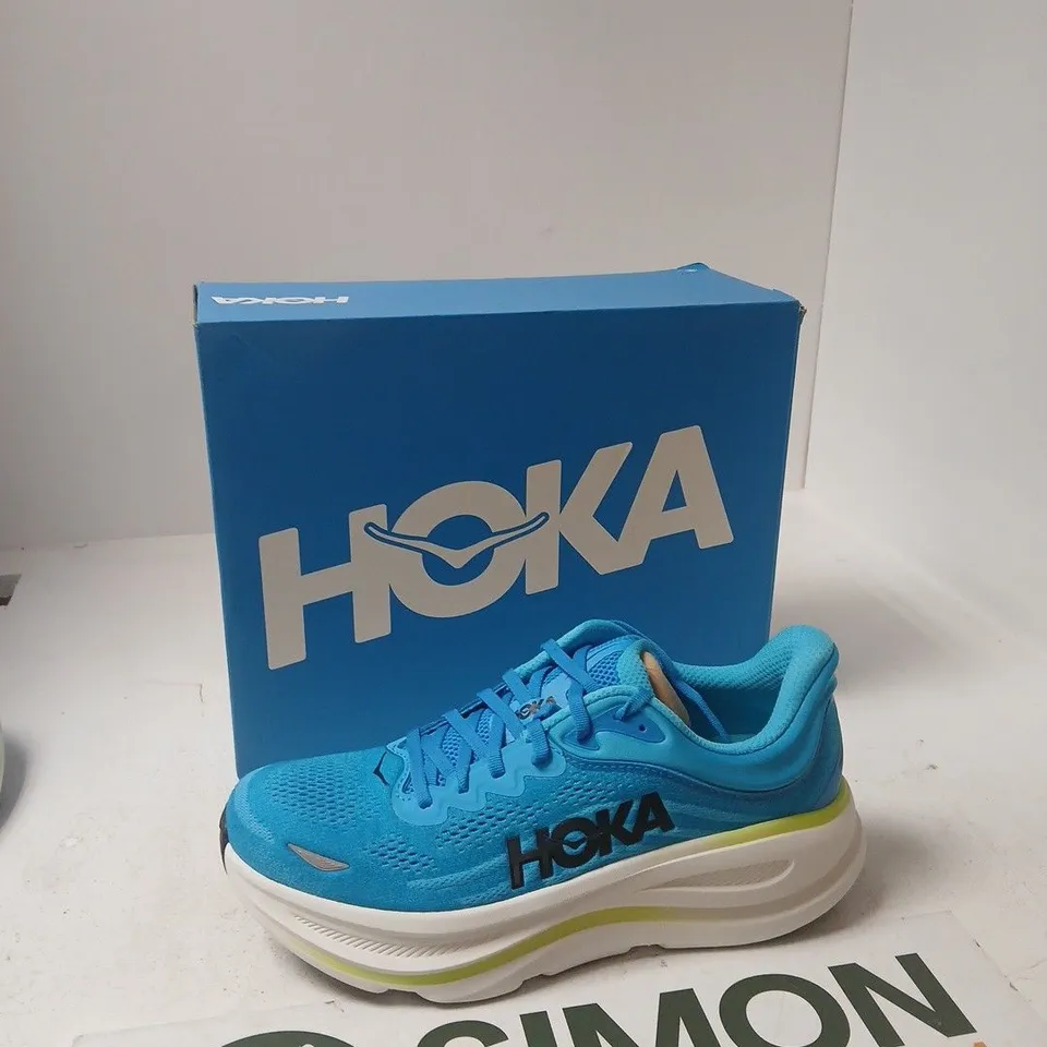 HOKA BONDI 9 MEN'S RUNNING SHOES – UK 9.5 - TURQUOISE