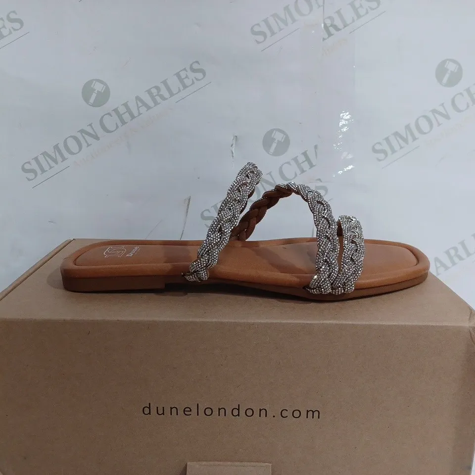DUNE LONDON TAN SYNTHEIC SANDAL - EU 39