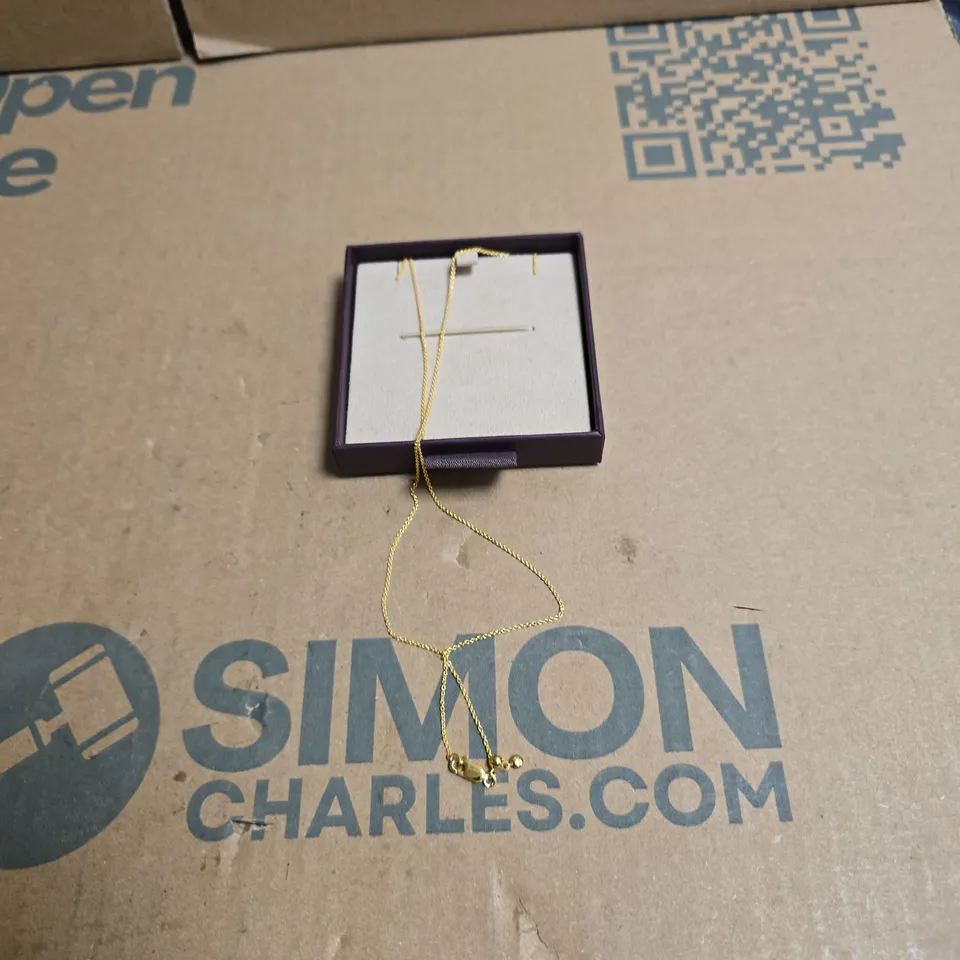 MONICA VINADER PENDANT NECKLACE – GOLD-TONE CHAIN IN PURPLE BOX