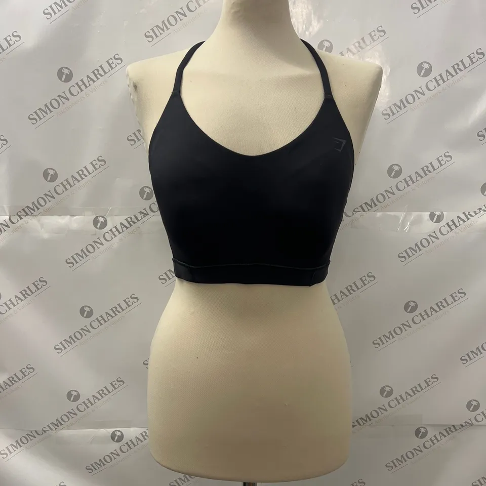 GYMSHARK STUDIO SPORTS BRA IN BLACK SIZE M