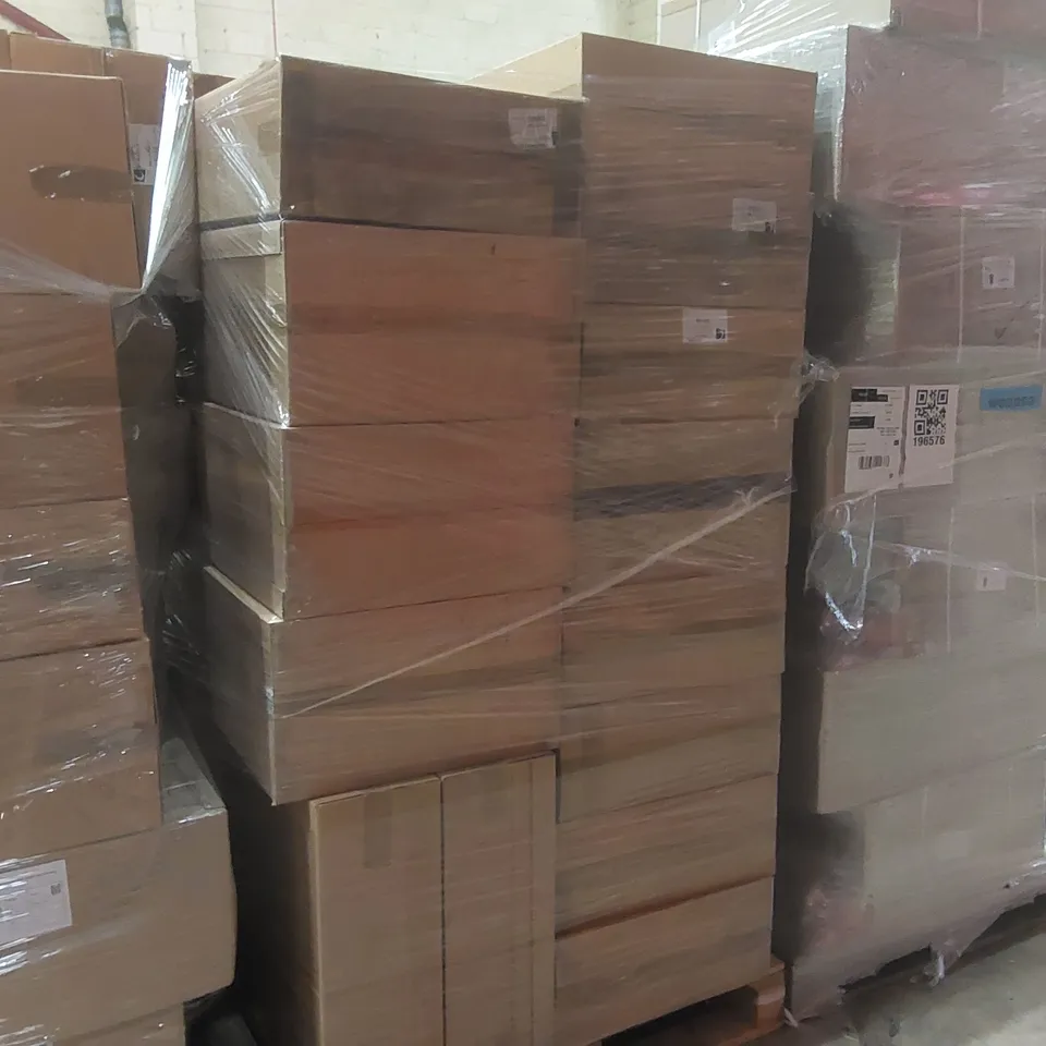 PALLET CONTAINING A LARGE QUANTITY OF ASSORTED BRAND NEW BATHROOM FURNITURE ITEMS INCLUDING: CALYPSO BASE UNIT, WC CARCASSES ECT