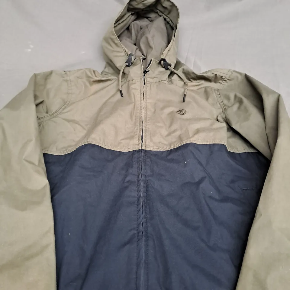 ELEMENT KHAKI & NAVY ZIP JACKET WITH HOOD - MEDIUM