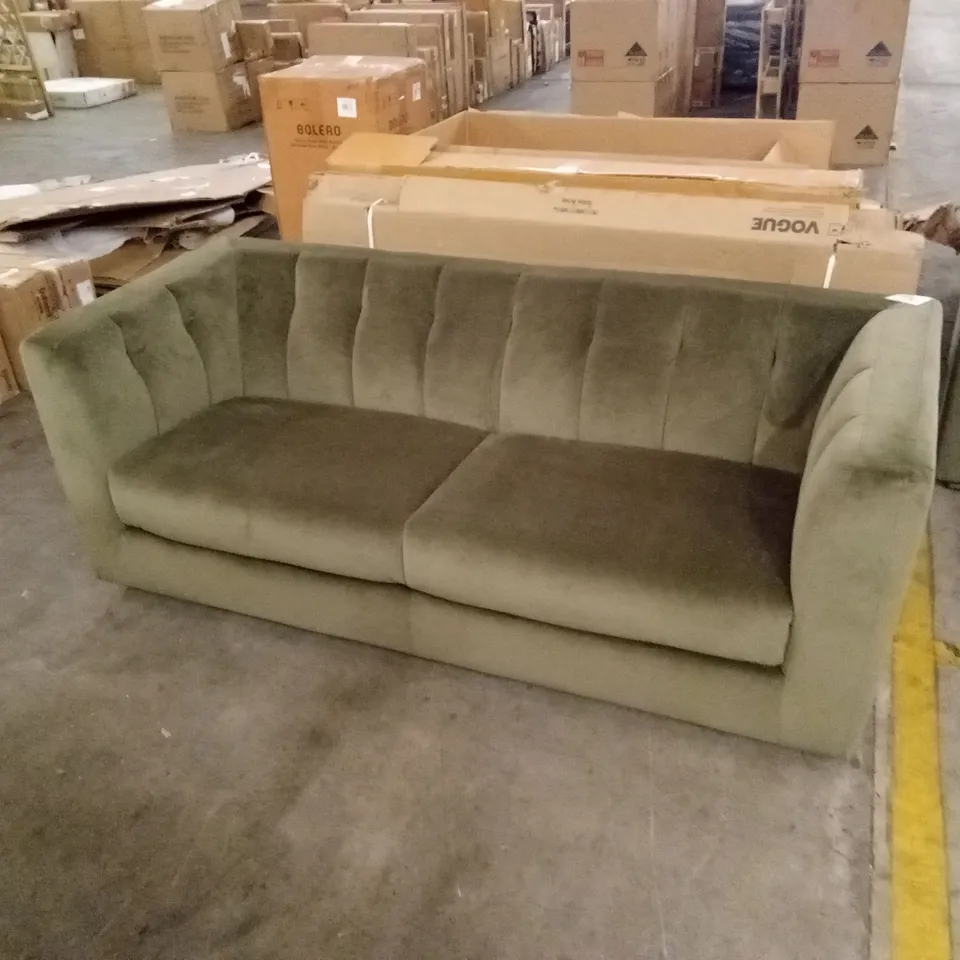 DANETTI VALENTINA 3 SEATER SOFA IN OLIVE GREEN SIGNATURE VELVET