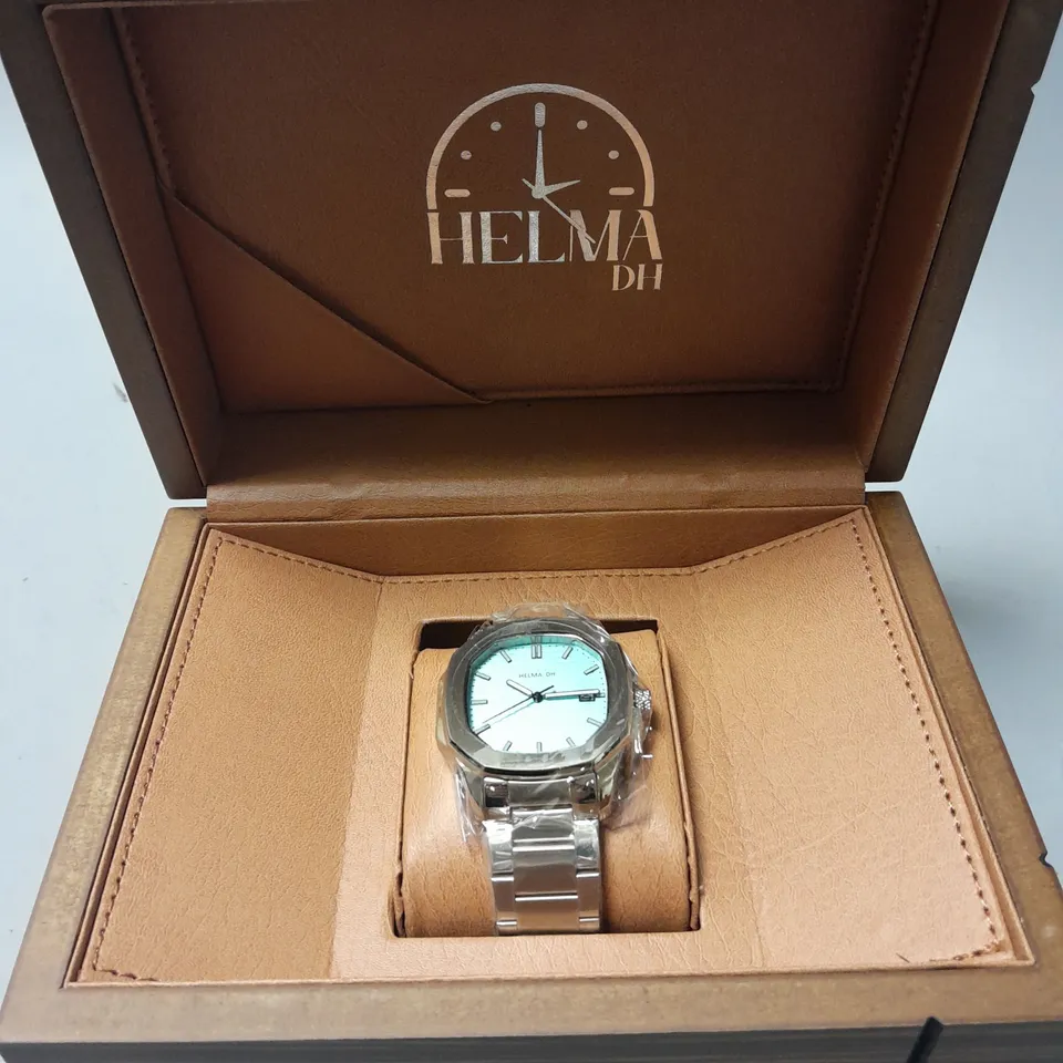 MENS HELMA DH WATCH WITH STAINLESS STEEL CASE AND STRAP IN GIFT BOX